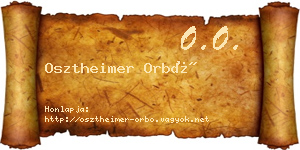 Osztheimer Orbó névjegykártya
